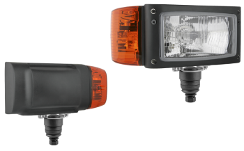Headlamp, H4 type, with bottom mounting and built-in DT04-6P connector - right