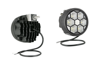 LED work lamp with rear mounting and cable