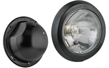 Headlamp, H4 type in metal housing (lights: passing, driving, position) Headlamp, H4 type in metal housing (lights: passing, driving, position)