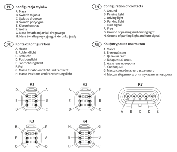 RGV1B-FF headlamps with direction indicator RHT