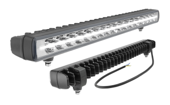 LED work lamp with position light and bottom holder