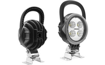 LED work lamp with omega bracket and built-in Deutsch DT04-2P connector