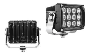 LED work lamp with bottom mounting and built-in AMP SuperSeal connector