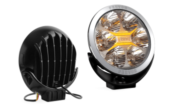 LED driving lamp with chromed frame and dual color position light