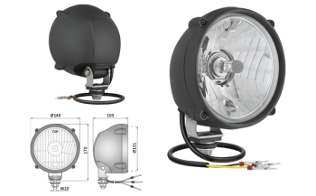 Headlamp Ø139, H4/R2 type in plastic housing (lights: passing, driving)