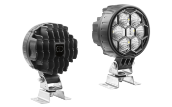 LED work lamp with omega bracket and built-in AMP SuperSeal connector