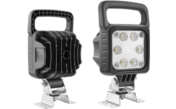 LED work lamp with omega bracket and built-in Deutsch DT04-2P connector