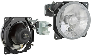 Headlamp for Honker, H4 type - left, with electric levelling motor (lights: passing, driving, parking)