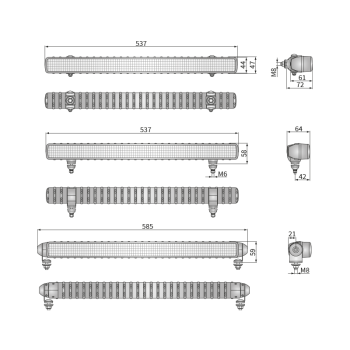 CDP1 72° work lamps LED with position light