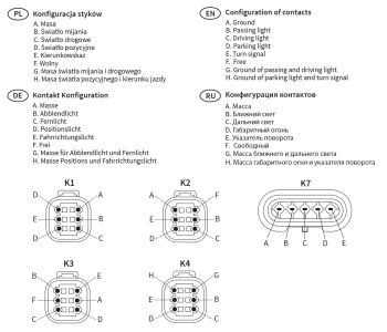 RGV1-FF headlamps with direction indicator RHT