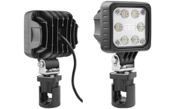 LED work lamp with CAR2 holder and cable