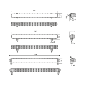 CDP1 100° work lamps LED with position light