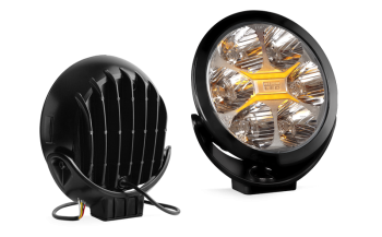 LED driving lamp with black frame and dual color position light