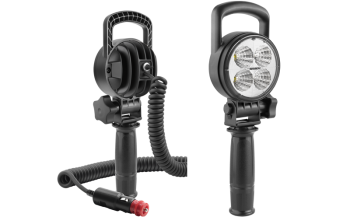 LED work lamp with grip, spiral cable and switch