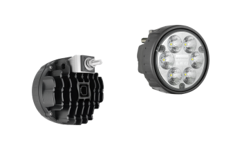 LED driving lamp with rear mounting and built-in Deutsch DT04-2P connector