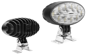 LED work lamp with omega bracket and built-in AMP SuperSeal connector