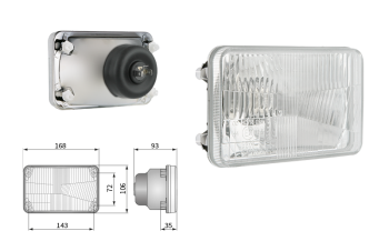 Headlamp insert, H4 type, hole pattern 143x72 (lights: passing, driving) Headlamp insert, H4 type, hole pattern 143x72 (lights: passing, driving)