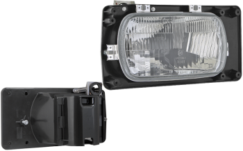 Headlamp, H4 type - right, for electric levelling motor (lights: passing, driving, parking)