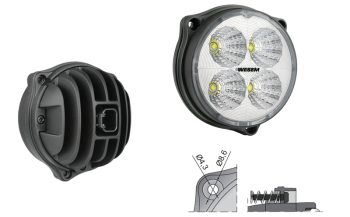 LED work lamp with built-in Deutsch DT04-2P connector (3 bolt version)