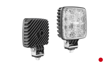 LED work lamp with built-in Deutsch DT04-2P connector - red light