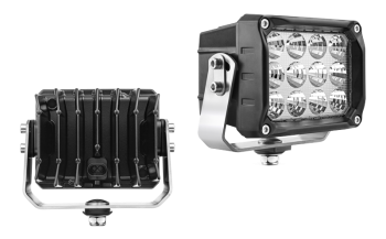 LED work lamp with bottom mounting and built-in AMP SuperSeal connector
