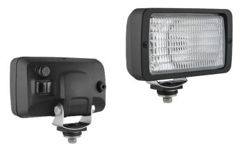 Halogen work lamp with switch