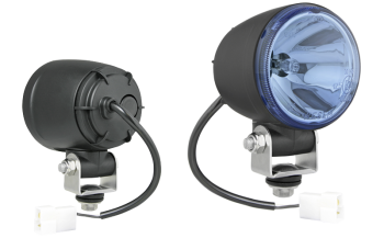 Halogen driving light with cable and AMP Faston connector - blue
