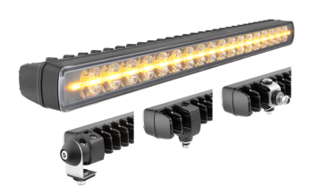 LED work lamp with orange position light and holders: rear, bottom, side