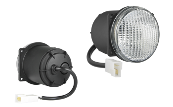 Halogen work lamp (4 bolt version) with cable and AMP Faston connector