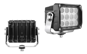 LED work lamp with bottom mounting and built-in AMP SuperSeal connector