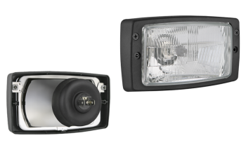 Headlamp, H4 type, with frame (lights: passing, driving) Headlamp, H4 type, with frame (lights: passing, driving)