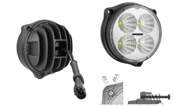 LED work lamp with cable and H9-H11 connector (3 bolt version)