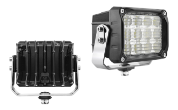 LED work lamp with bottom mounting and built-in AMP SuperSeal connector