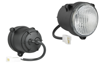 Halogen work lamp (3 nut version) with cable and AMP Faston connector
