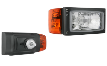 Headlamp, H4 type, with rear mounting and built-in DT04-6P connector - right