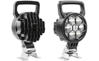 LED work lamp with omega bracket and built-in AMP SuperSeal connector