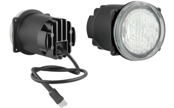 LED fog light with cable and Deutsch DT04-2P connector (4 bolt version)