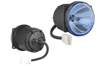 Halogen driving light with cable and AMP Faston connector - blue