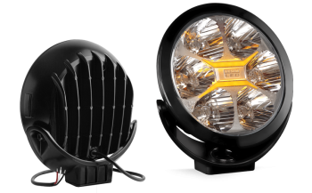 LED driving lamp with black frame and dual color position light (reference mark 50)