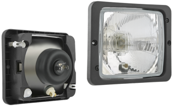 Headlamp, R2 type, with frame (lights: passing, driving, position)