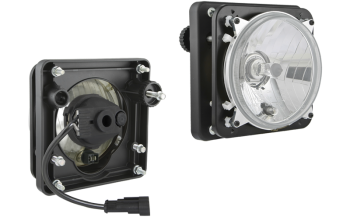 Hermetic headlamp Ø139, H4/R2 type, with manual levelling unit (lights: passing, driving, parking)