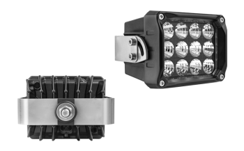 LED work lamp with rear mounting and built-in AMP SuperSeal connector