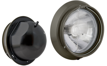 Hermetic headlamp, H4 type, in metal housing (lights: passing, driving)