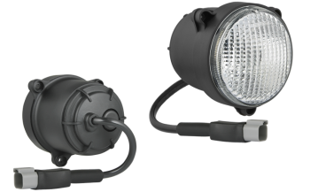 Halogen work lamp (3 bolt version) with cable and Deutsch DT04-2P connector