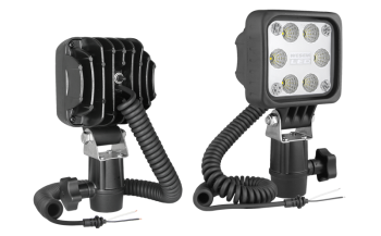 LED work lamp with CAR3 holder, spiral cable and switch