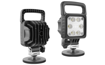 LED work lamp with magnetic holder and built-in Deutsch DT04-2P connector