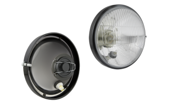 Headlamp insert, R2 type, with metal frame - right (lights: passing, driving, position)