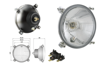 Headlamp, R2 type - right-hand traffic (lights: passing, driving, position)