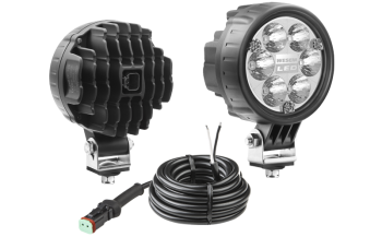 LED work lamp with cable and Deutsch DT04-2P connector - blue