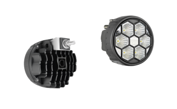 LED work lamp with rear mounting and built-in Deutsch DT04-2P connector